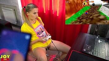 Letsplay Retro Game With Remote Vibrator in My Pussy - OrgasMario By Letty Black on freereelz.com