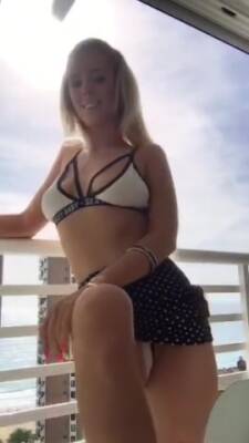 Hot Blonde On Vacation Teasing In Bikini on freereelz.com