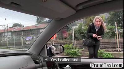 Hot blonde gets tricked by a taxi driver on freereelz.com