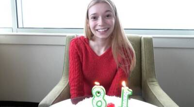 Very petite blonde has just turned 18 and is making her porn debut on freereelz.com