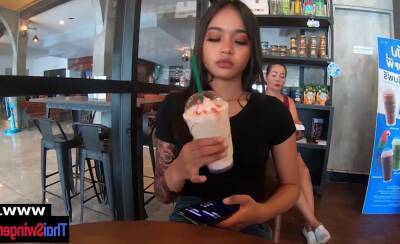 Real amateur Thai GF Ting needs a quickie fuck after her cappuccino - Thailand on freereelz.com