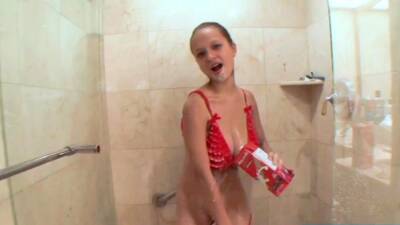 Teen Paris Milan in Shower on freereelz.com