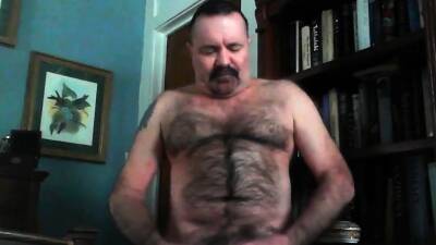 Nasty Hairy Daddy Jacks into a condom on freereelz.com