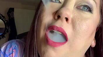 BBW Mistress Tina Snua Smoking A Cork Cigarette With Nose Exhales, Snap Inhales, Smoke Rings & Drifting - Britain on freereelz.com