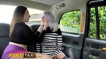 Female Fake Taxi Busty blonde licks her first pussy on freereelz.com