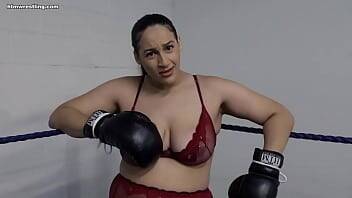 Curvy BBW Boxing in Lingerie on freereelz.com