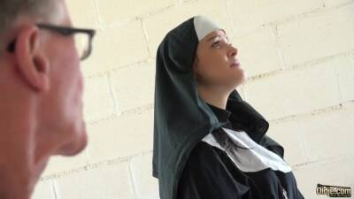 Young and beautiful nun gets nasty with senior man on freereelz.com