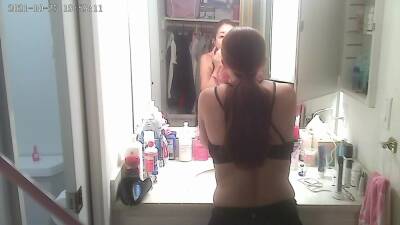 Japanese amateur wife getting undressed for shower and taking off her makeup - Japan on freereelz.com