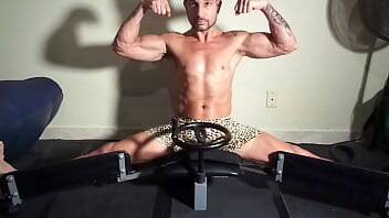 STRETCH SPLIT WITH STRETCH MACHINE FLEXIBLE BODY TAN FIT RIPPED ITALIAN - Italy on freereelz.com