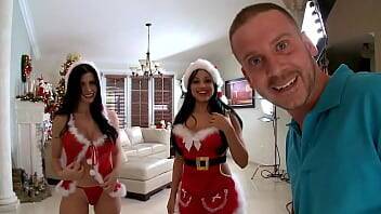 BANGBROS - Bubble Butt Christmas Special Featuring Rebeca Linares & Abella Anderson on freereelz.com