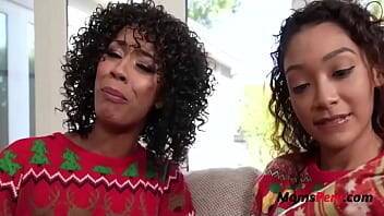 Stepmom and teen whore wish a merry christmas- Misty Stone, Sarah Lace - Usa on freereelz.com