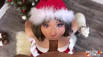 Sexy Elf Girl for Christmas Instead of Toys - Deepthroat and Sex in Different Poses on freereelz.com