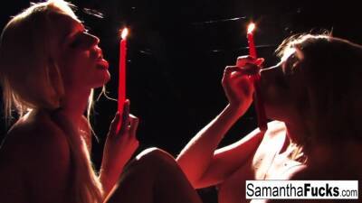 Samantha & Victoria Play With Candle Wax - Victoria white on freereelz.com