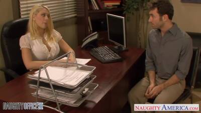 One guy fucks two office chicks Kagney Linn Karter and Shawna Lenee on freereelz.com