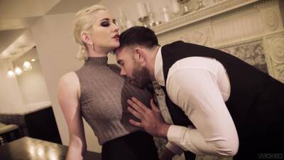 Passionate fucking in the kitchen with stunning blondie Skye Blue on freereelz.com