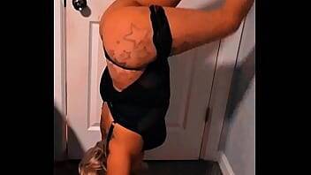 Inverted wall twerking teen stripper step sister on freereelz.com