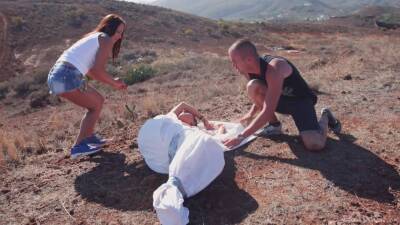 Mountain hiking ends with FFM threesome - Melon and Mia Melone on freereelz.com