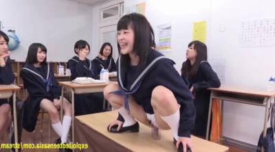 Very sweet Jav schoolgirls ride dicks on desks - Japan on freereelz.com