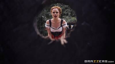 Octoberfest woman Ella Hughes is fond of gigantic cock attacking her face and pussy - Sweden on freereelz.com