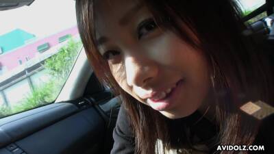 Cute Asian Brunette Teen Fingered After Blowing In The Car on freereelz.com