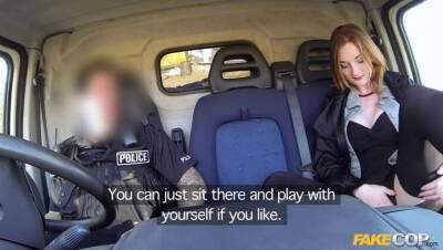 Hot ginger gets fucked in cops van - Madrid on freereelz.com