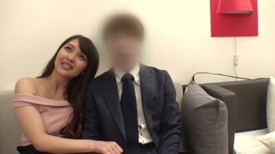 A perverted beautiful wife is disturbed with another stick in front of her husband - Japan on freereelz.com