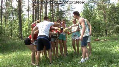 Filthy college sluts turn an outdoor party into wild fuck fest scene 1 on freereelz.com