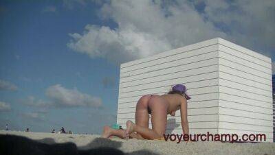 Exhibitionist Wife 464 Helena Price - Voyeur beach teasing and public pussy flash! on freereelz.com