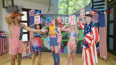 Hottest Pornstars Celebrate 4th Of July - Aliya Brynn And Ember Snow on freereelz.com