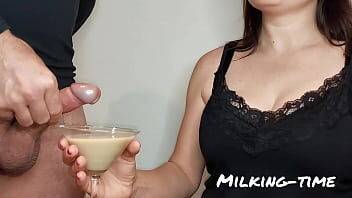 Cum Drinking Wife Part 2: Creamy Cocktail (Milking-time) on freereelz.com