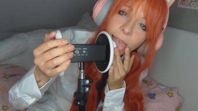 Ahegao Asmr Ear Licking Cute Girl Makima Cosplay Deep Relaxation on freereelz.com