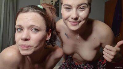 Two Pale Topless Sluts Showing Love By Spitting On Each Others Faces on freereelz.com