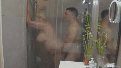 BBW mature fucked at the shower by the horny nephew on freereelz.com