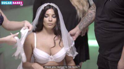 Busty Brunette Clara Has Second Thoughts On Her Wedding Day - brunette with big naturals on freereelz.com