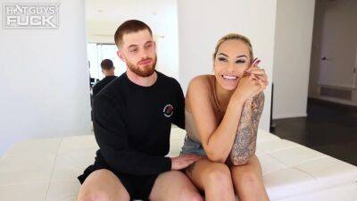 Stunning, Tattooed Blonde Is Fucking Her Lover And Moaning on freereelz.com