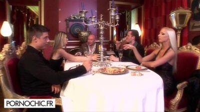 Swinger dinner ends up in torrid sex - Fingering on freereelz.com