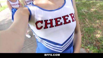 BFFS Cheerleaders Try Out Orgy Fucking on freereelz.com