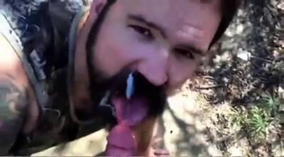 Daddy gives a facial in the woods on freereelz.com