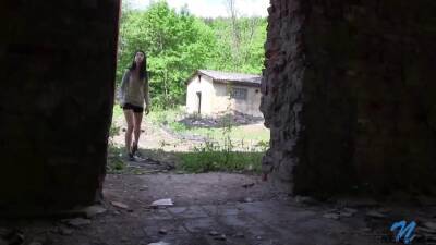 Lolly Pop is masturbating and getting orgasm in the abandoned place on freereelz.com