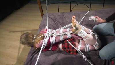 Olesya Hogtied With Of Ropes on freereelz.com