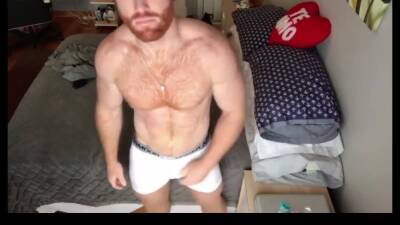 Ginger Hunk Seth Forena Bed Jerks his Cock Until He Cums on freereelz.com