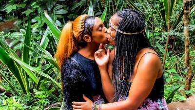 African festival outdoor lesbian makeout after the molly hits on freereelz.com