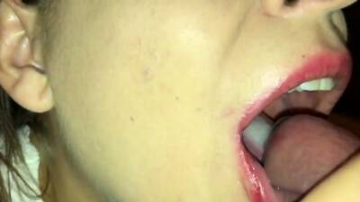 Homemade cum on tongue and swallow on freereelz.com