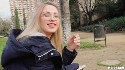 Blonde Nerd Loves Public Fucking - Madrid - mofos on freereelz.com