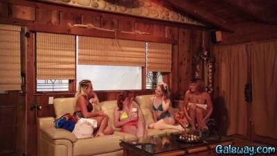 Teens having the beach party indoors and it gets steamy on freereelz.com