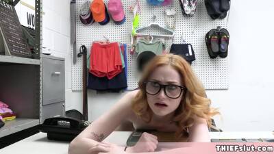 Nerdy Redhead Geek Shoplifter Fucked on freereelz.com