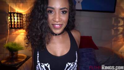 Ebony Teen Takes Big Dick Pounding Early in Porn Career - Rough sex on freereelz.com