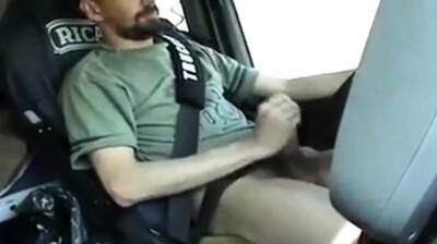 Str8 French trucker jerks his cock while driving - France on freereelz.com