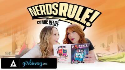 GIRLSWAY - College Geeks Lacy Lennon And Lily Larimar Are Turned On After Reading Hentai Comics on freereelz.com