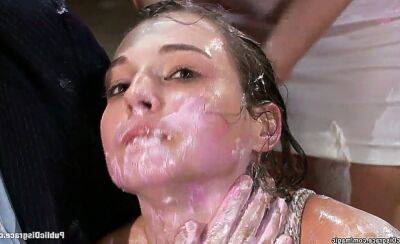 Babe smeared with food in public bdsm on freereelz.com